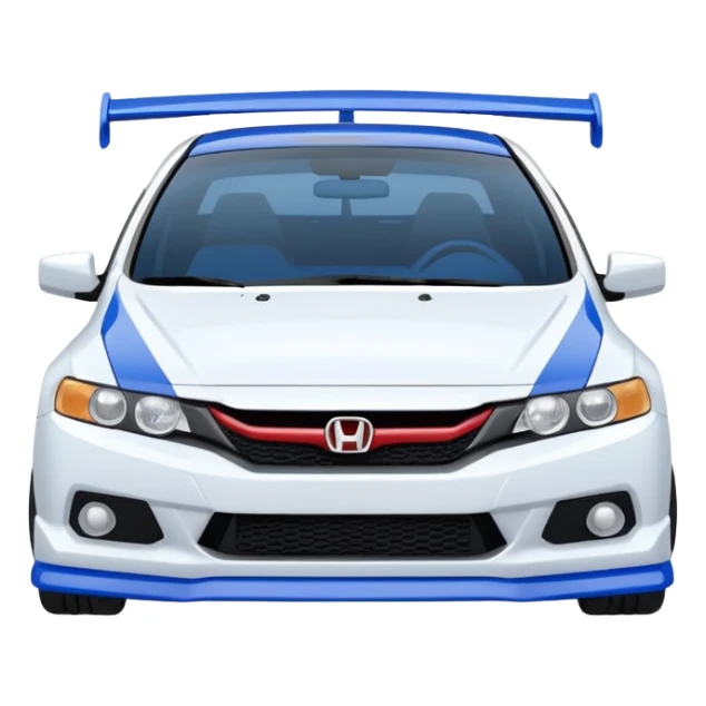 8th gen honda si white with blue spoiler sticker