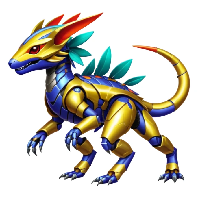  exotic tropical cyber-Protogen-Fakémon-Vernid-creature (full body) sticker
