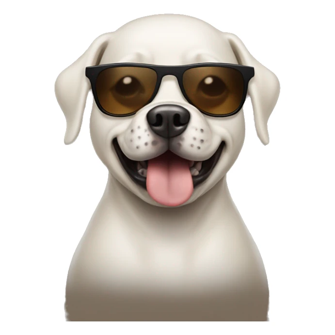 Make a dog wearing sunglasses with poop on its head and make the dog really, really really tall and make him riding a shark sticker