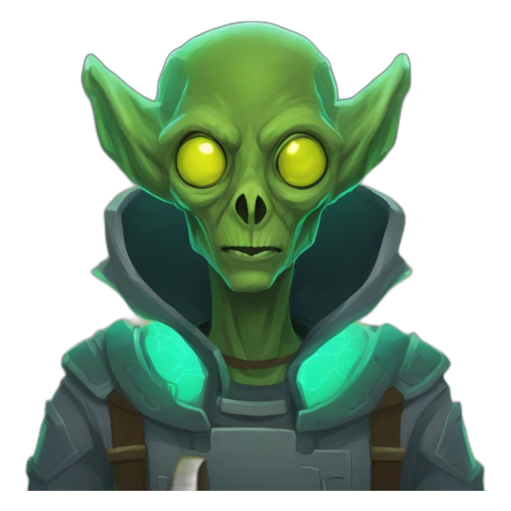 alien shop keeper scifi roguelike rpg style inspired by slay the spire digital art sticker