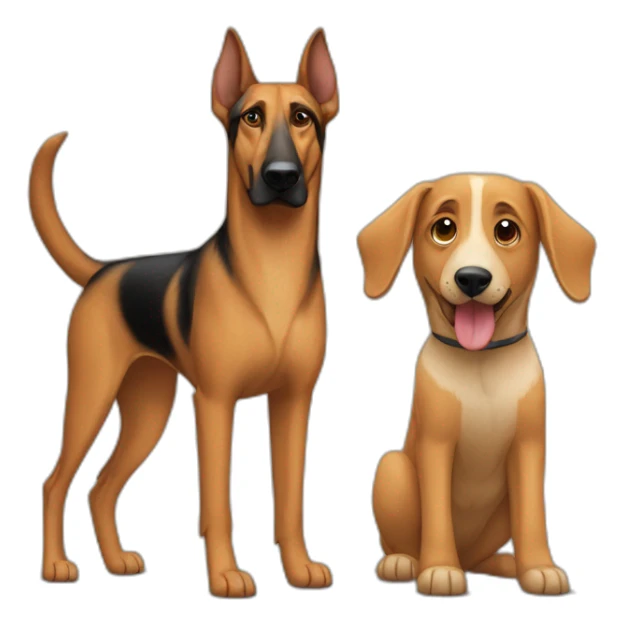 coonhound and German shepherd mix dog walking sticker