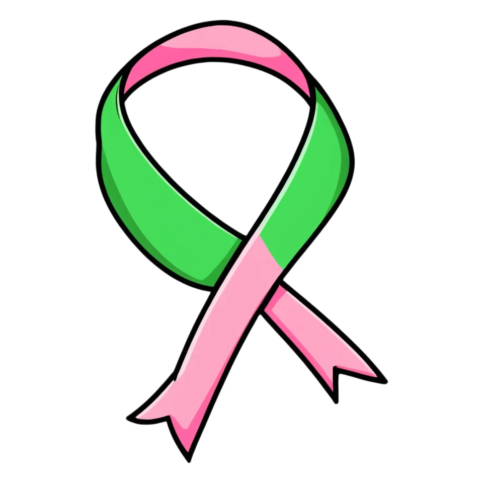 pink ribbon with visible blood stains sticker
