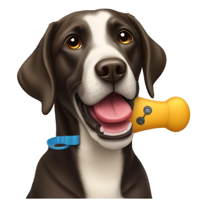 Labrador with a toy in his mouth  sticker