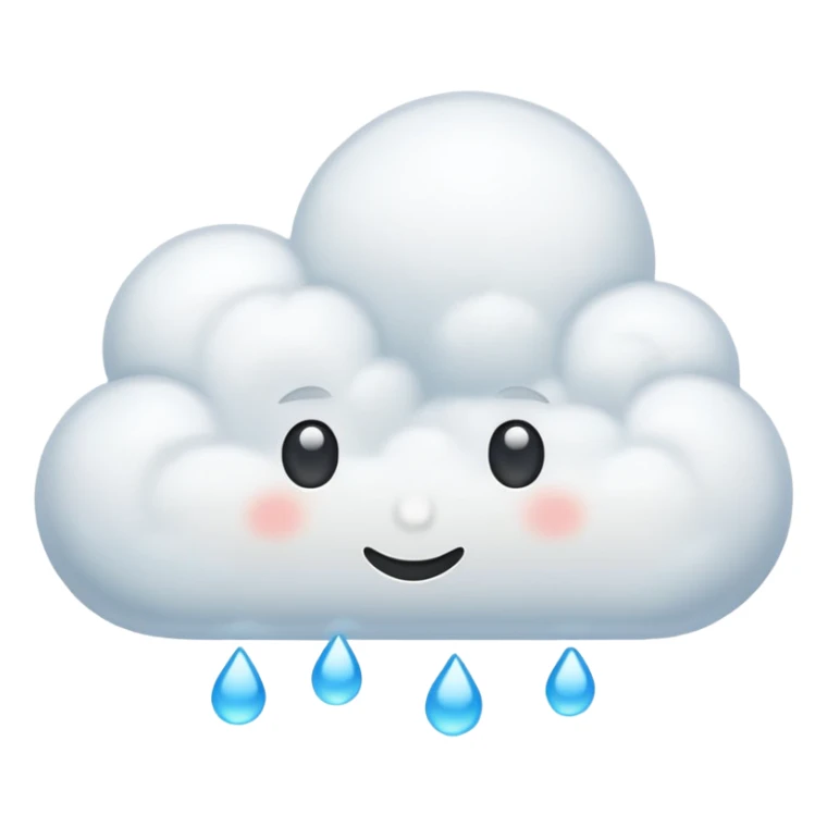 Disney-style cloud emoji, puffy, whimsical, magical sticker