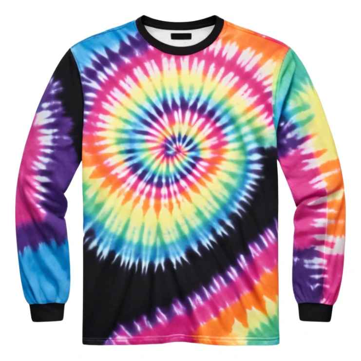 Long sleeve black tie dye shirt sticker