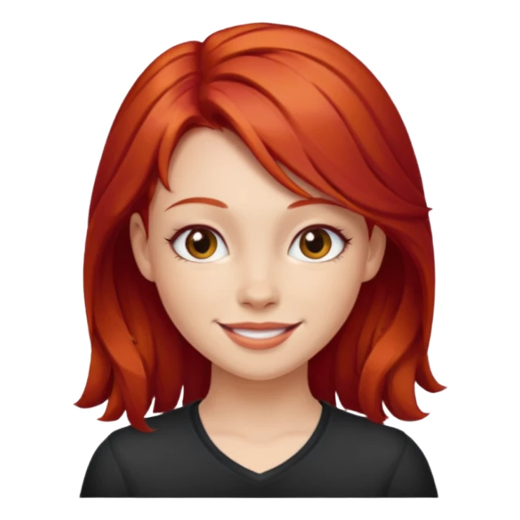 girl with red hair smirking  sticker
