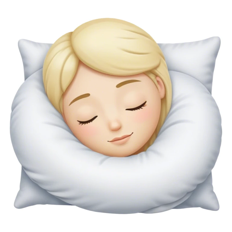 Sleeping pillow with a cozy and relaxed expression, conveying a sense of rest and comfort sticker