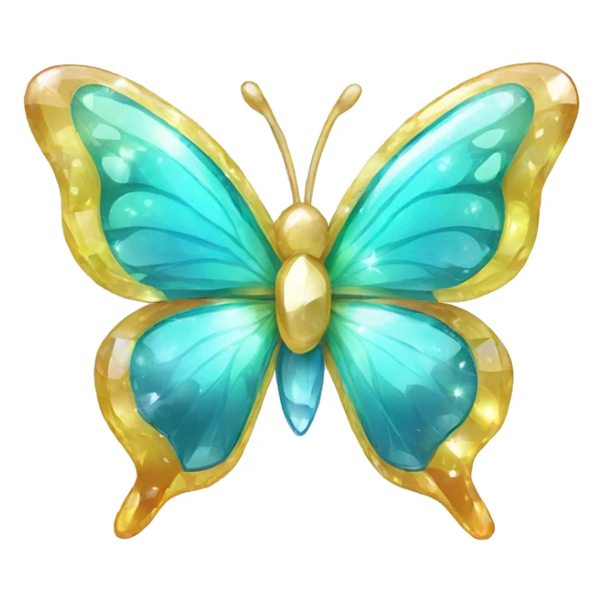 Shiny sparkly glass crystal butterfly sticker