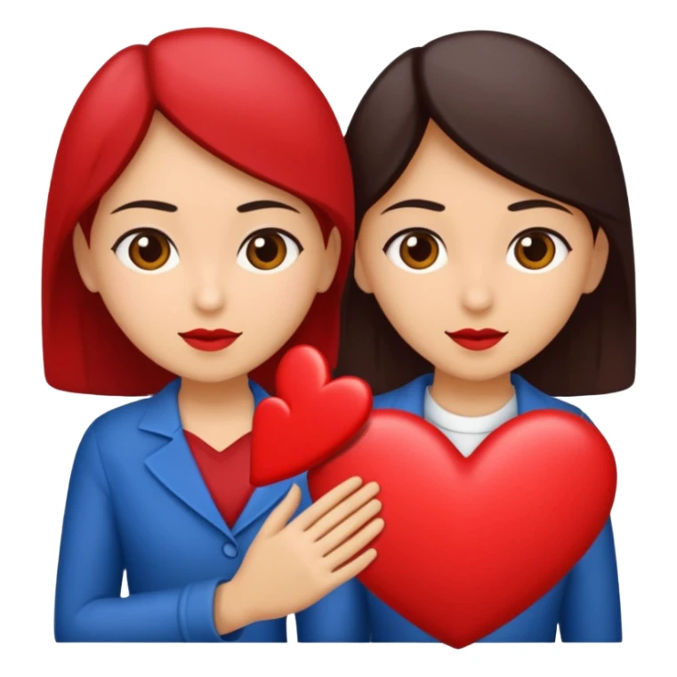 Dos personas en medio de un corazón partidos en dos sticker