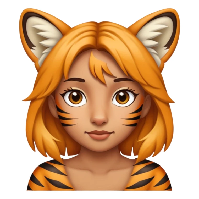 The girl with the tiger's ears sticker