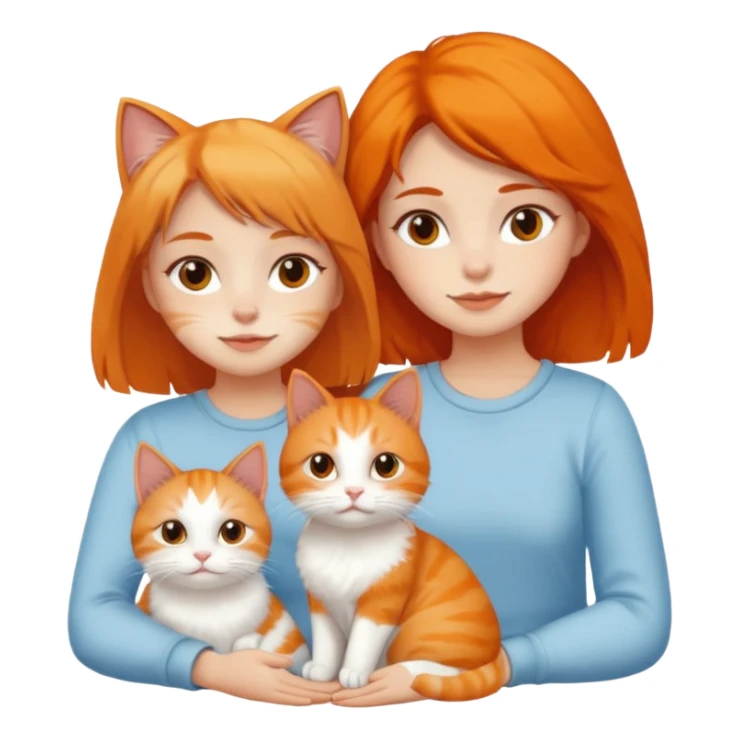 Two nasty girls with white and orange cat sticker