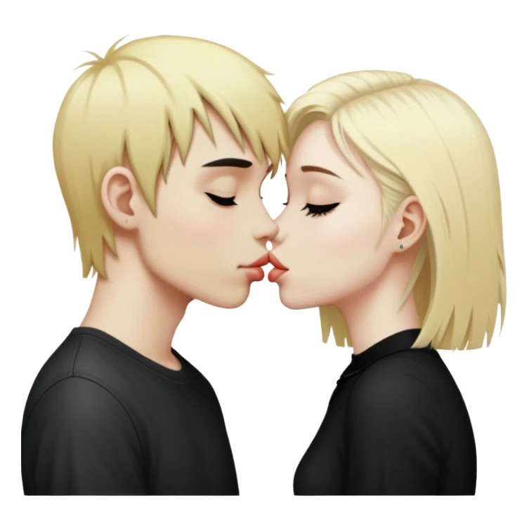 Emo boy kissing blonde girl sticker