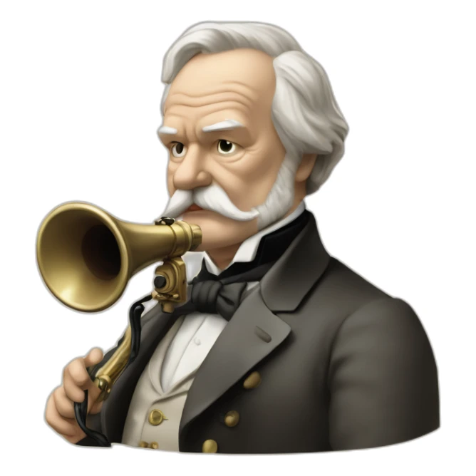 Victor Hugo Hurlant dans un mégaphone sticker