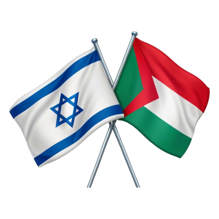 A mixture of Israeli and palestine flag sticker