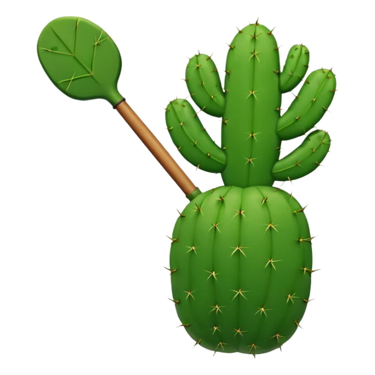Create a single emoji of a Mexican edible nopal cactus, without thorns or spines. It should look like the smooth, green paddles of a nopal ready to be cooked or eaten in Mexico. No flowers, no pot, no desert background — just one clean, bright green, soft nopal paddle. Minimalistic emoji style. sticker