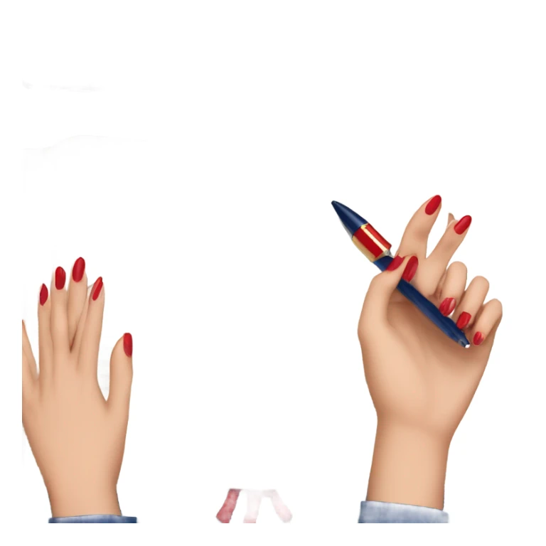 a hand with a red manicure holds a dark blue diary sticker