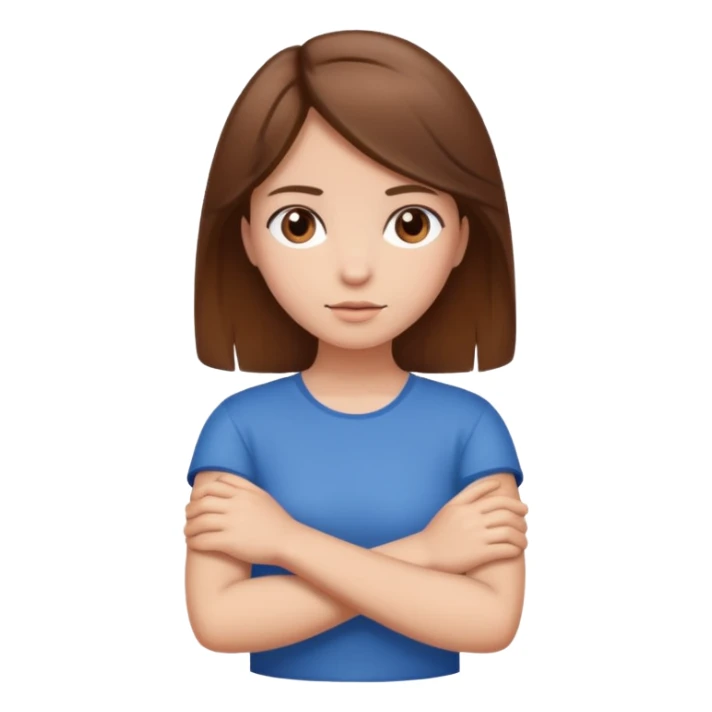 Brown haired girl crossed arms  sticker