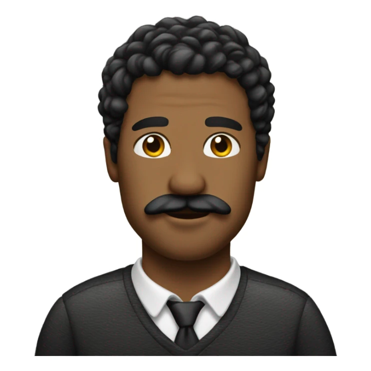 person whit mostaches an hair black sticker