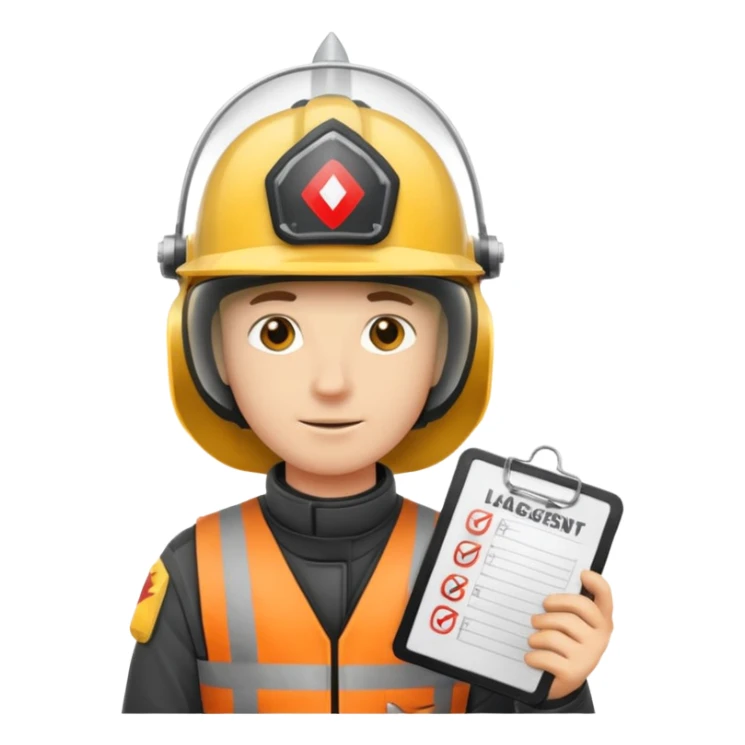 Person mit Helm, Checkliste in der Hand, im Lager stehend sticker
