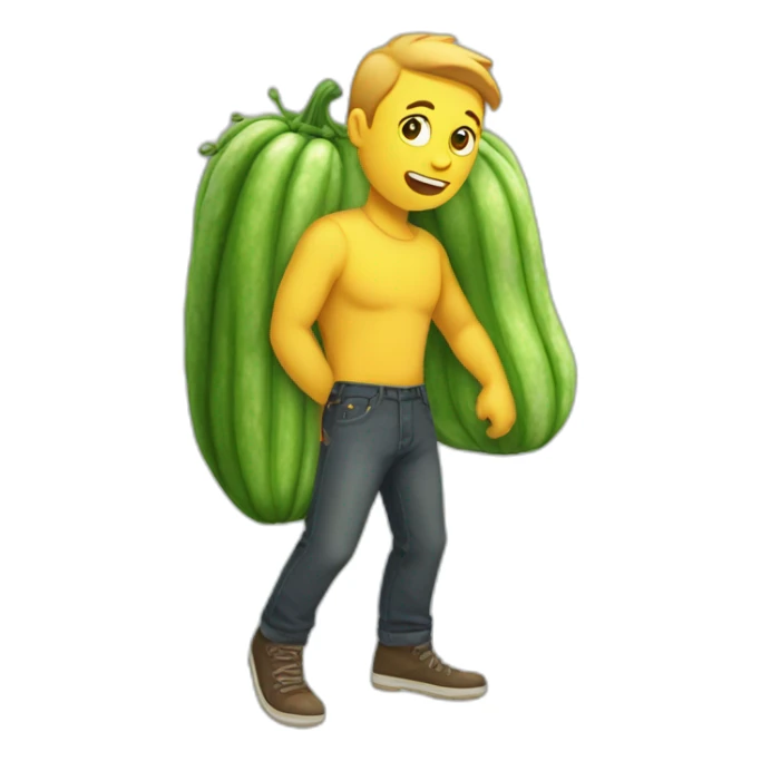 Having a cucumbber near my pants sticker