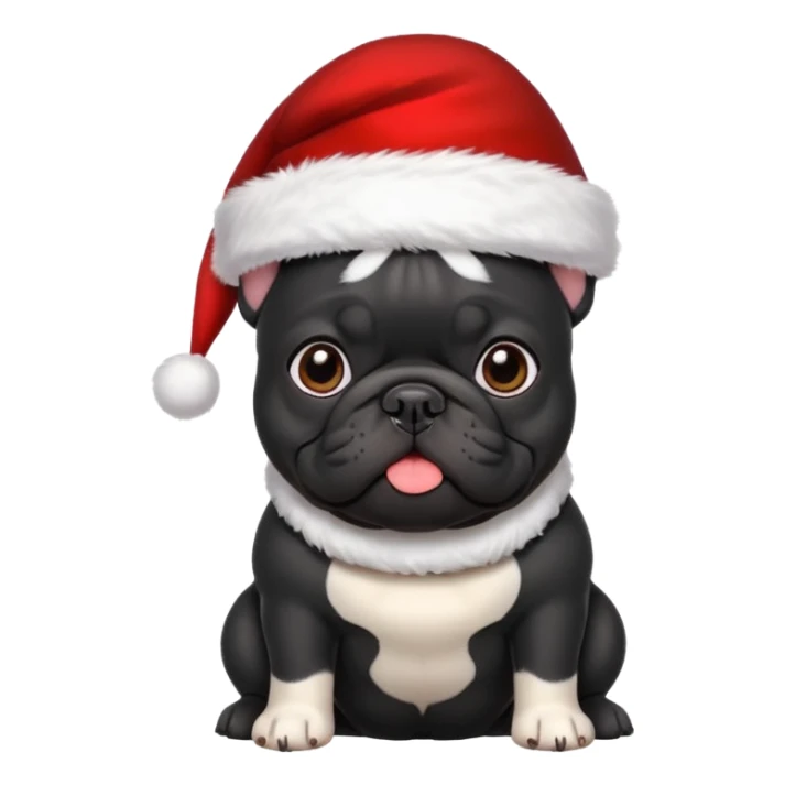 christmassy black french bulldo sticker