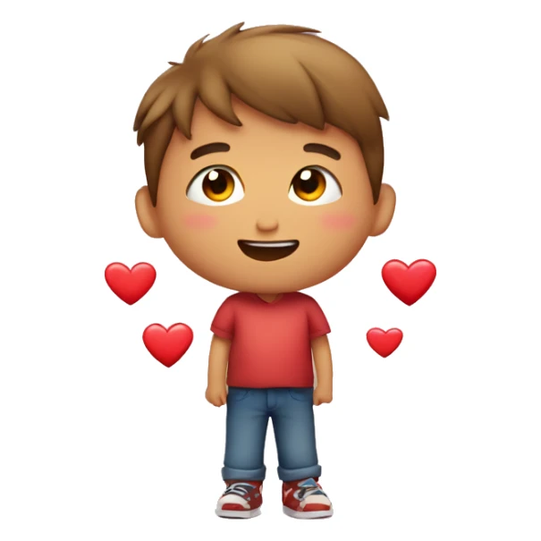 Niño pequeño con corazones  sticker