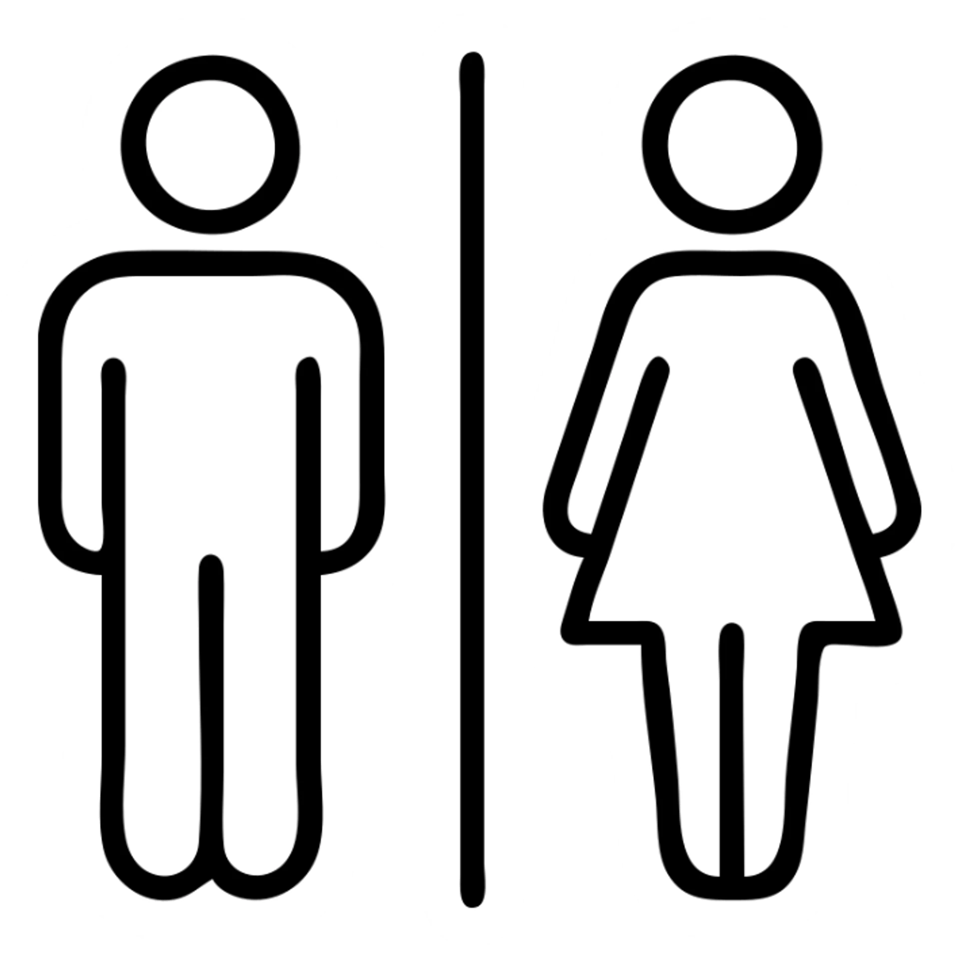 wc sign man & lady sticker