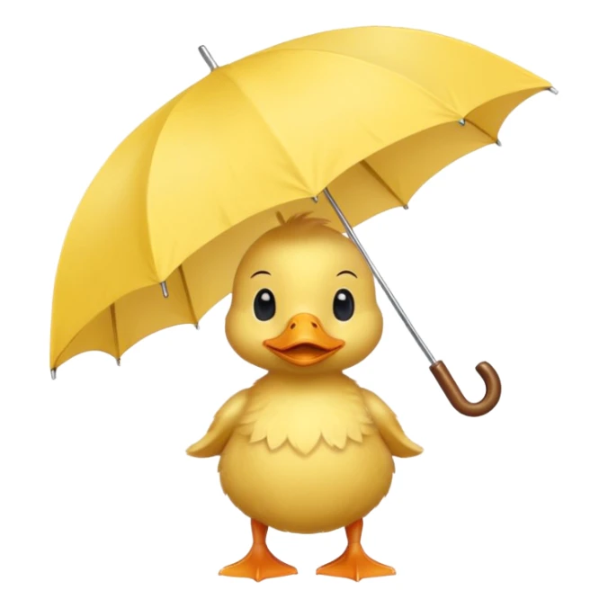 baby Duck holding white umbrella sticker