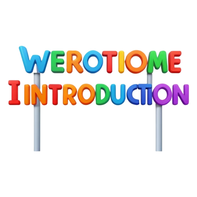 Colorful welcome introduction sign with the word Introduction sticker