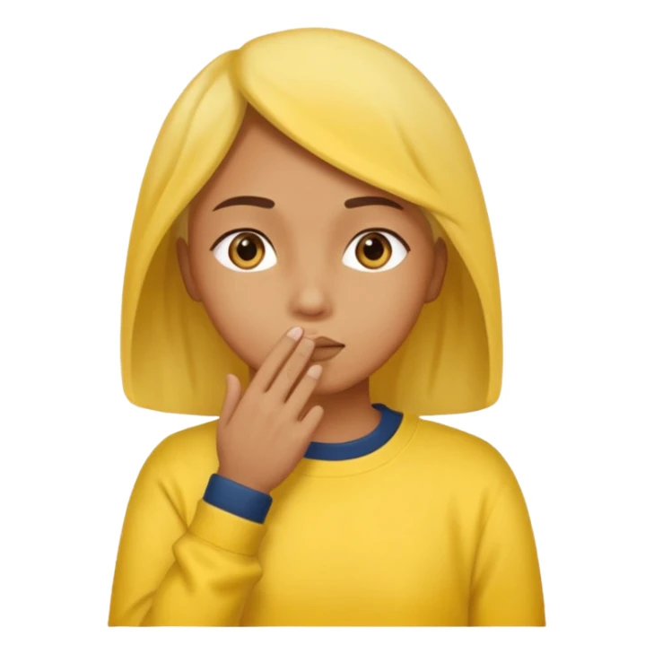 whispering emoji: hand on side of mouth looking behind sticker