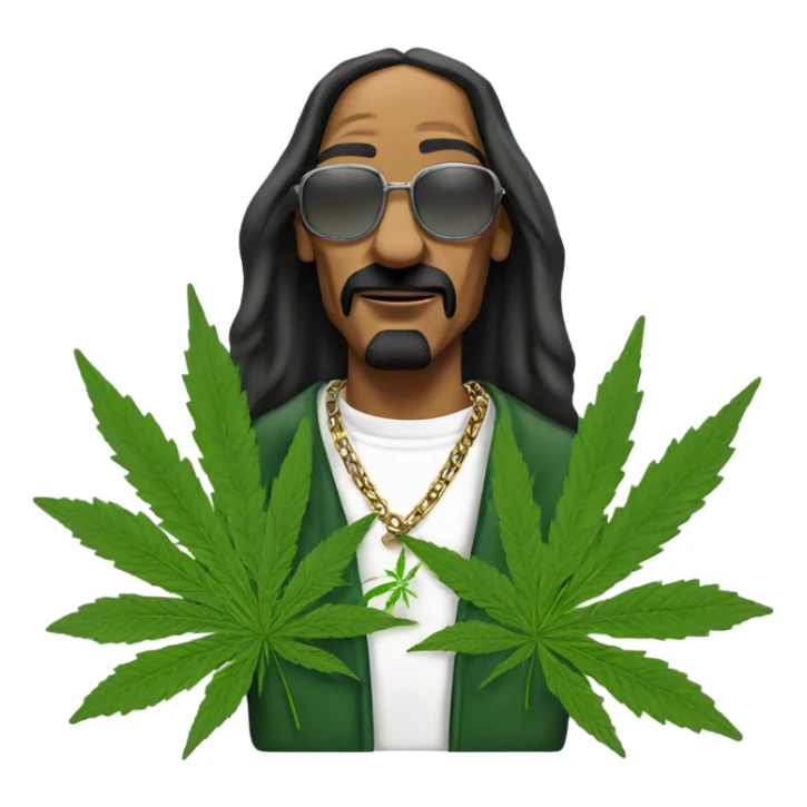 Snoop dog with weed symbols around him sticker