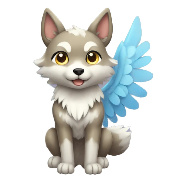 Kawaii Cute Winged Wolf-Pokémon full body sticker