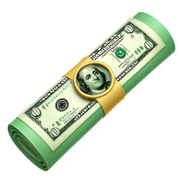 Money that is like a tube One dollar sticker