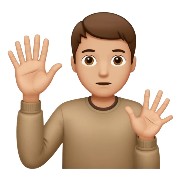 Make someone shrugging make it a guy and on the left hand put a 6 there and 7 on the other  sticker