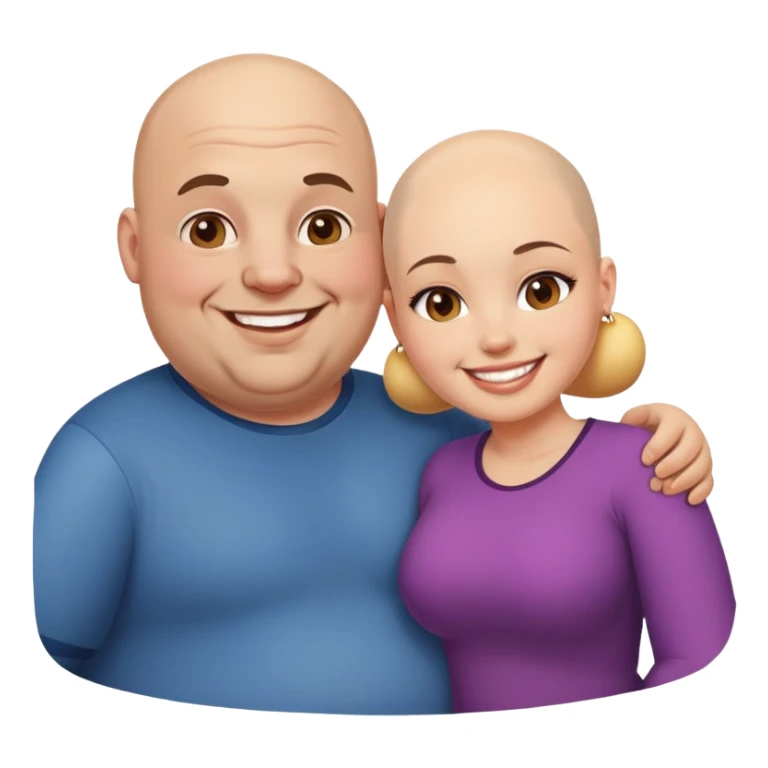 fat bald man with hot girl  sticker