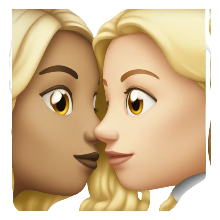 two white girls kissing brunette and blonde sticker
