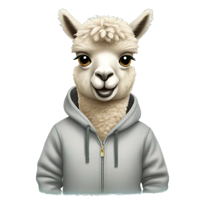 Alpaca wearing Sweatshirt  sticker