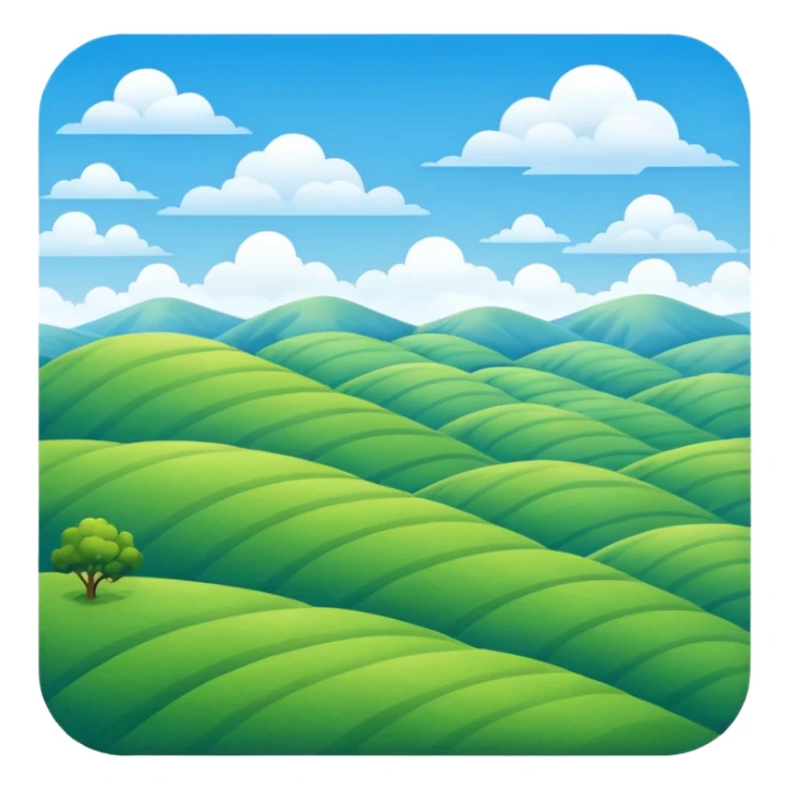 rolling green hills under a blue sky emoji sticker