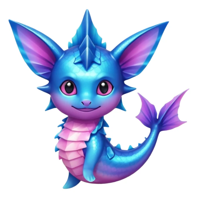 Shiny iridescent glossy Violet-Pink-gradient Vaporeon sticker