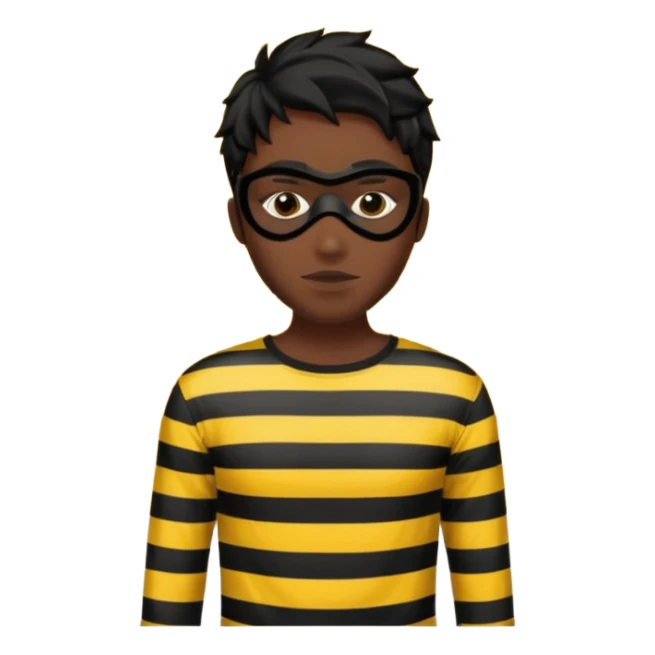 A Robber that just robes a baño that has yellow and black stripes sticker