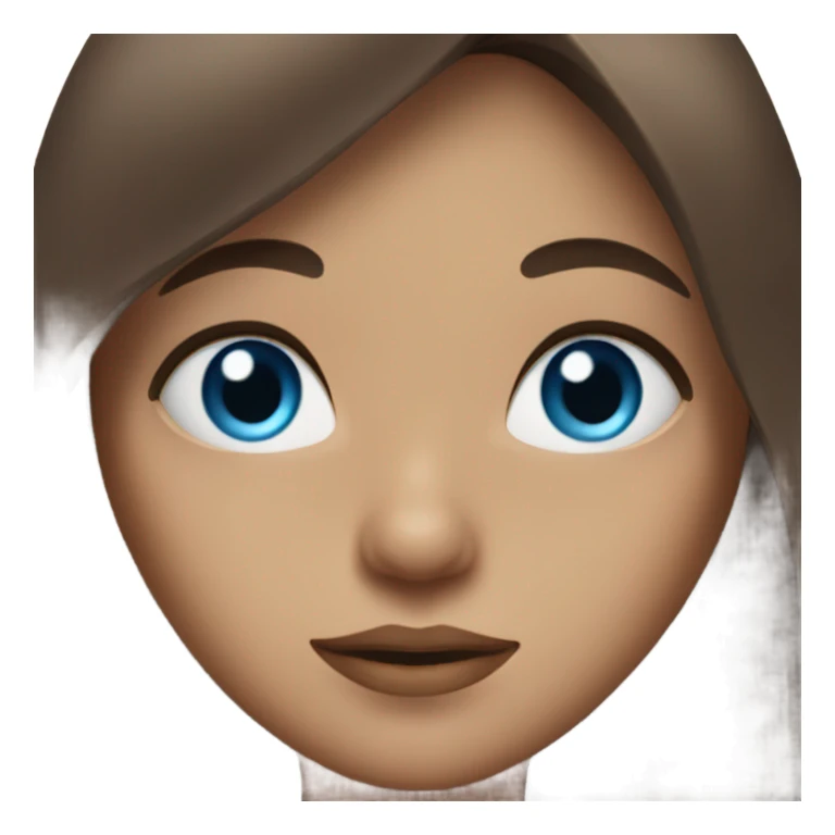 Girl with brown long bangs and blue eyes  sticker