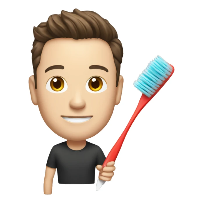 elon musk with toothbrush in his hand sticker