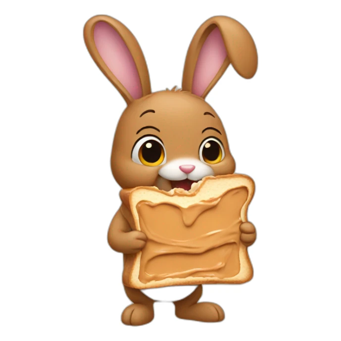 Bunny eat peanut butter sticker