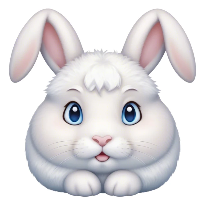 extremely cute fat bunny white blue eyes sticker