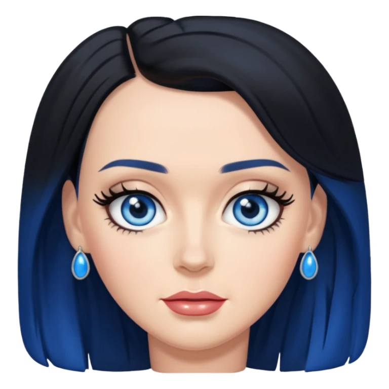 Katy Perry with blue eyes, black long hair sticker
