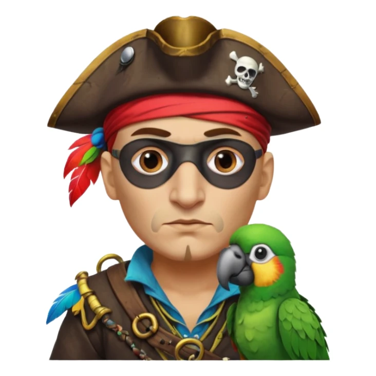 pirate and parrot sticker