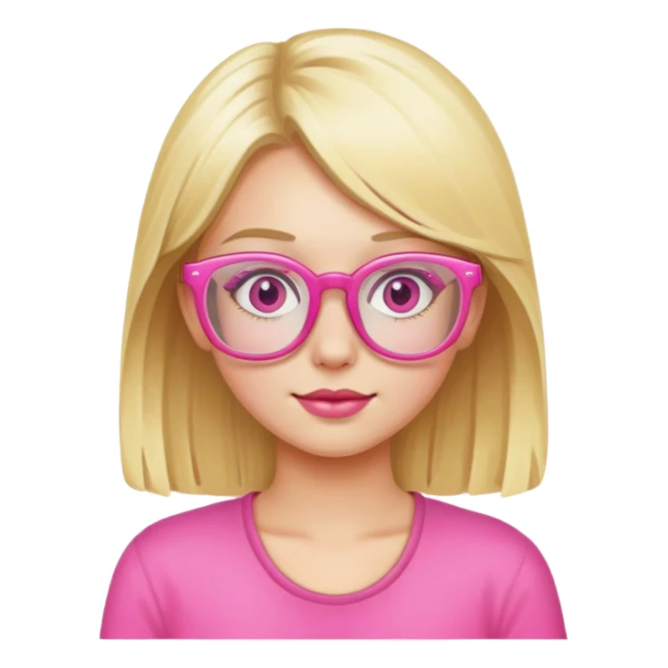 a blonde girl with pink glasses sticker