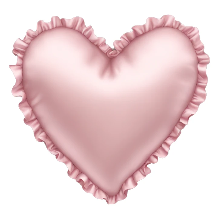 Light pink silk heart shaped pillow with ruffles sticker