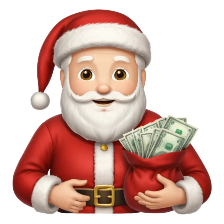Um emoji de um  papai noel segurando um saco de dinheir sticker