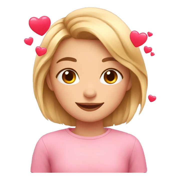 cute girl with hearts sticker